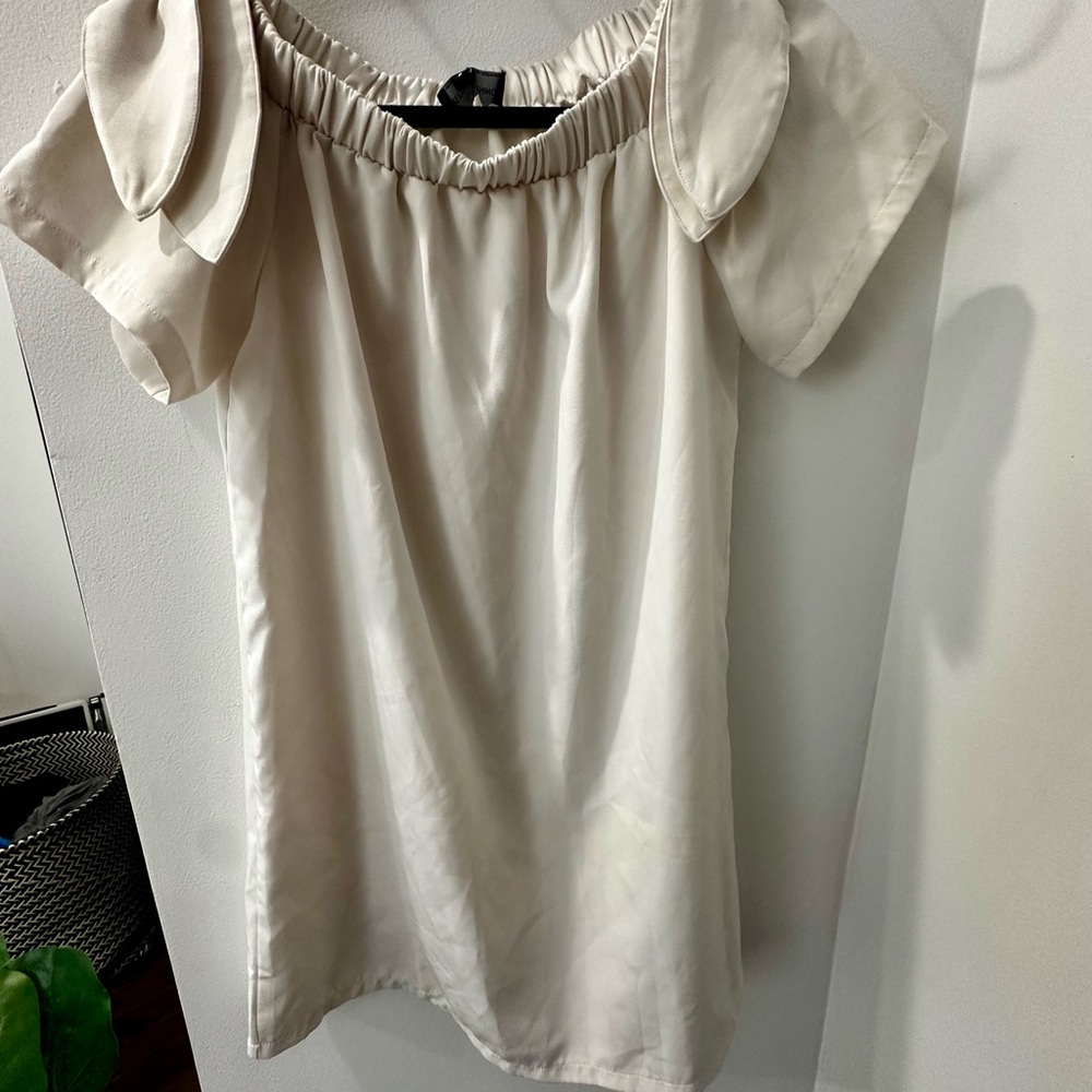 White Off the Shoulder Dress by Pretty Little Thing